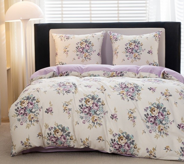 Komplet Pościeli Satyna Bawełniana Róże