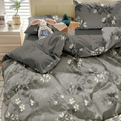 Komplet Pościeli Satyna Bawełniana Kwiatki