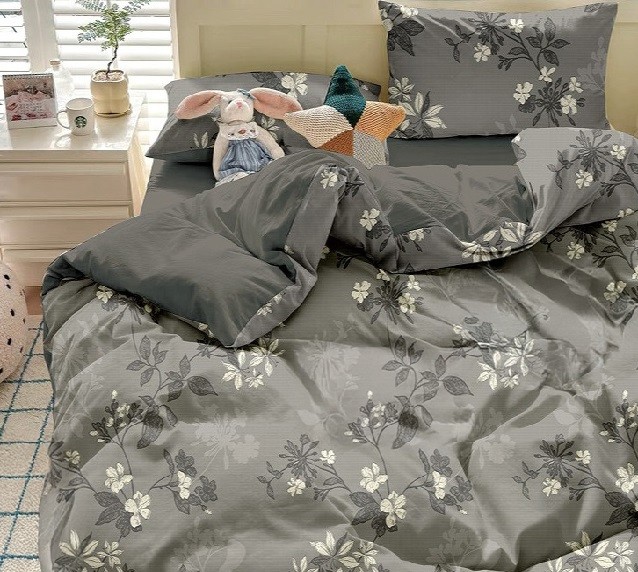 Komplet Pościeli Satyna Bawełniana Kwiatki