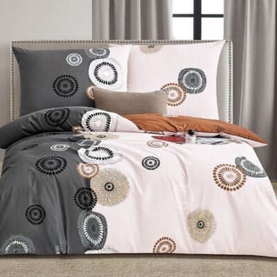 Komplet Pościeli Satyna Bawełniana Rozety