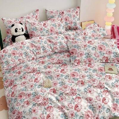 Komplet Pościeli Satyna Bawełniana Róże