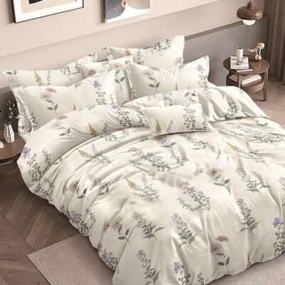 Komplet Pościeli Satyna Bawełniana Kwiaty