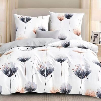 Komplet Pościeli Satyna Bawełniana Kwiaty