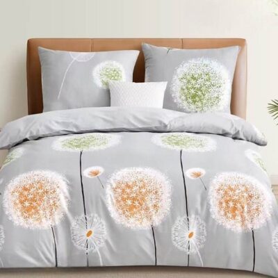 Komplet Pościeli Satyna Bawełniana Dmuchawce