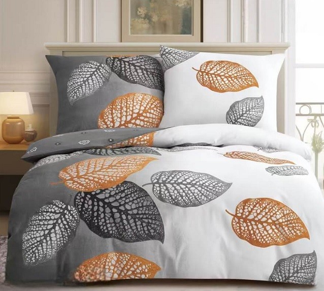Komplet Pościeli Satyna Bawełniana Liście