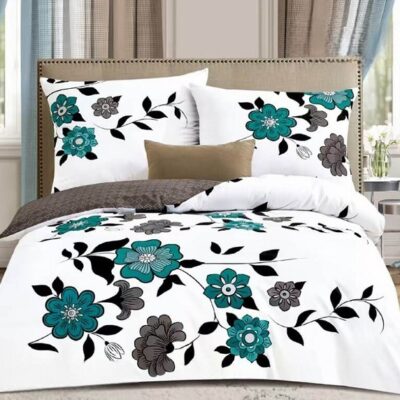 Komplet Pościeli Satyna Bawełniana Kwiaty