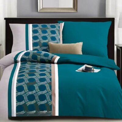 Komplet Pościeli Satyna Bawełniana Pasy