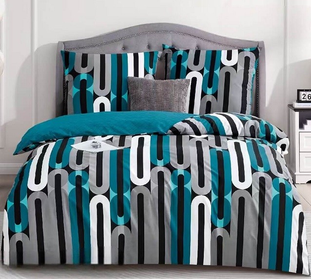 Komplet Pościeli Satyna Bawełniana Pasy