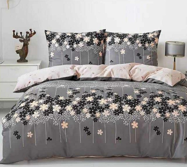 Komplet Pościeli Satyna Bawełniana Kwiatki