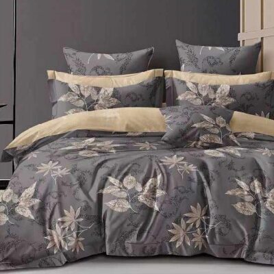 Komplet Pościeli Satyna Bawełniana Liście