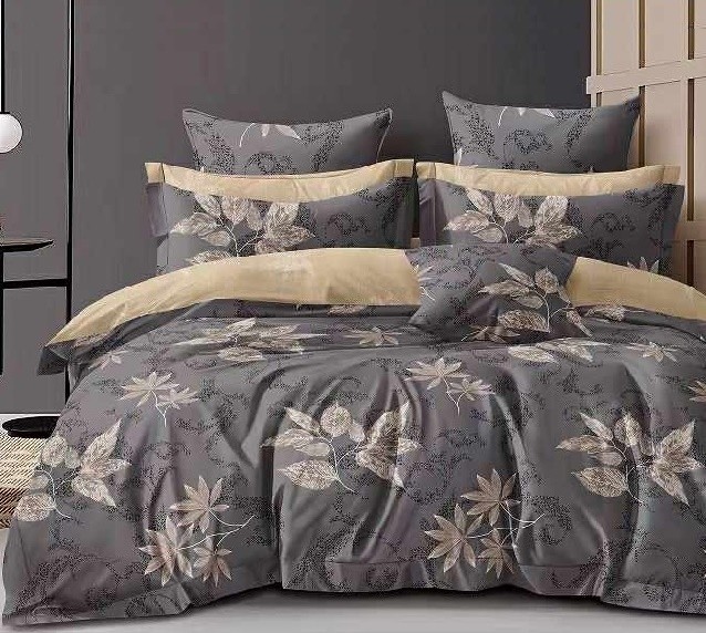 Komplet Pościeli Satyna Bawełniana Liście