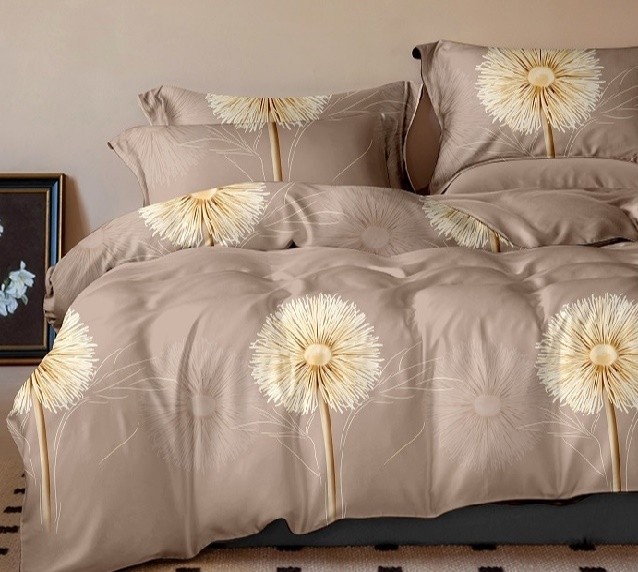 Komplet Pościeli Satyna Bawełniana Dmuchawce