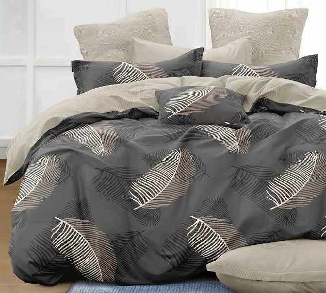 Komplet Pościeli Satyna Bawełniana Liście