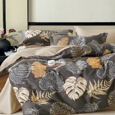 Komplet Pościeli Satyna Bawełniana Monstera