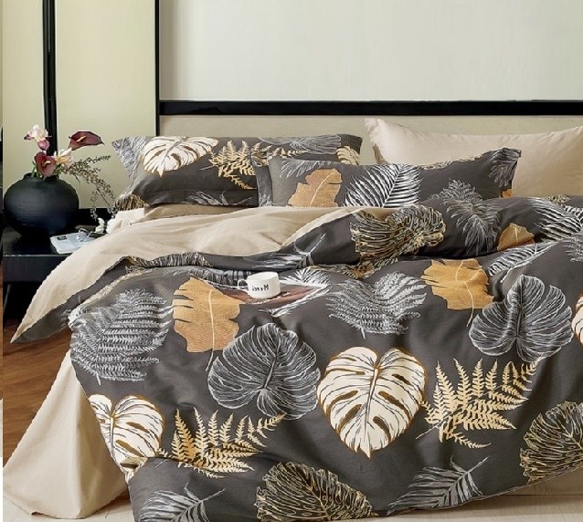 Komplet Pościeli Satyna Bawełniana Monstera