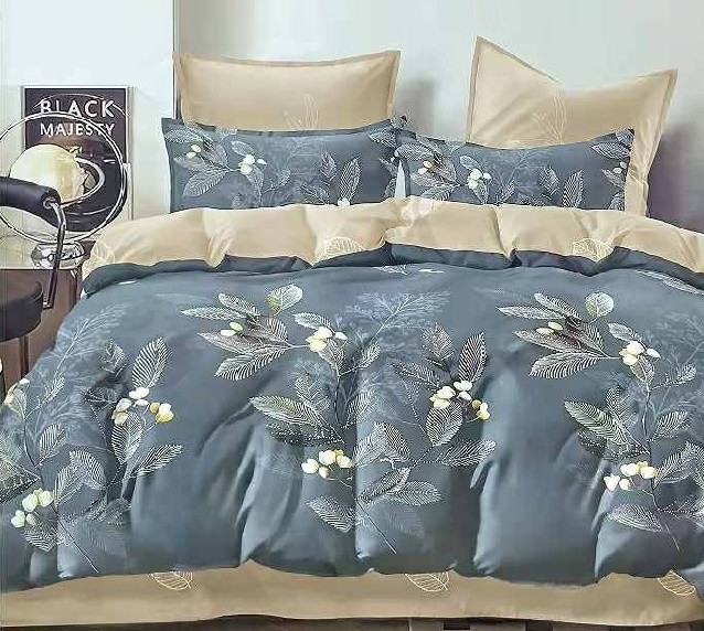 Komplet Pościeli Satyna Bawełniana Liście