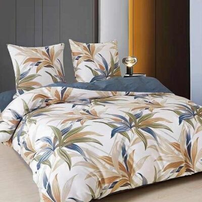 Komplet Pościeli Satyna Bawełniana Liście