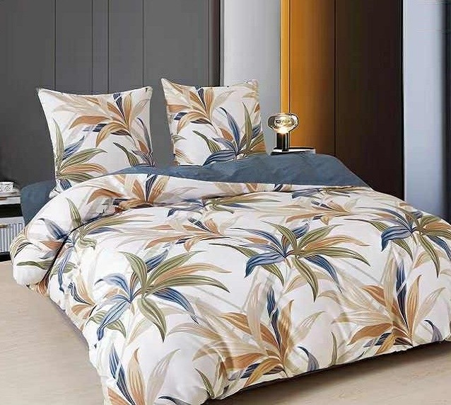 Komplet Pościeli Satyna Bawełniana Liście