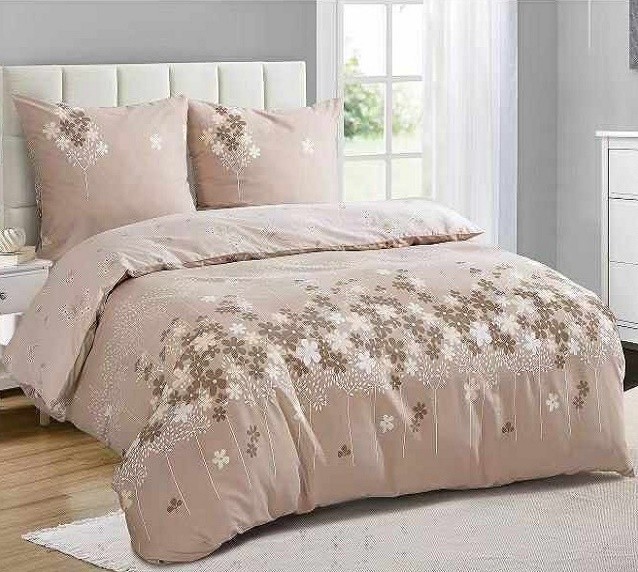 Komplet Pościeli Satyna Bawełniana Kwiatki