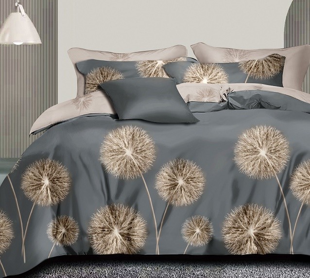 Komplet Pościeli Satyna Bawełniana Dmuchawce